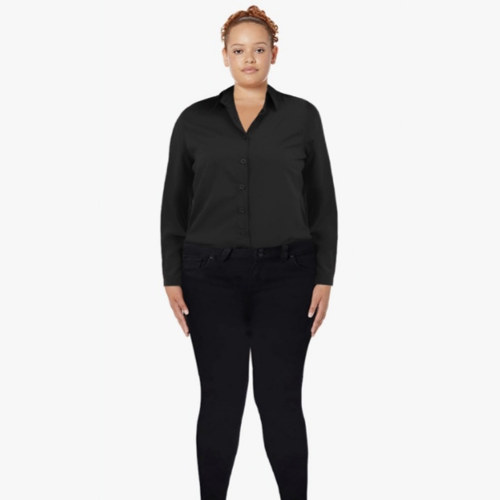 EUC Gemolly Black Button Down Top - 2XL